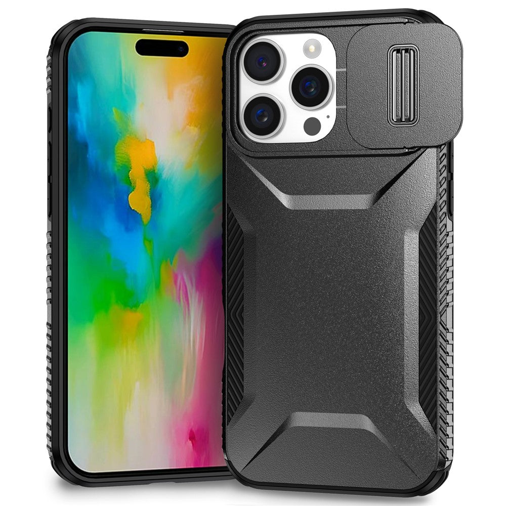For iPhone 16 Pro Max Case Camshield TPU+PC Phone Cover Non-Slip Side Edge