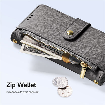DUX DUCIS Lawa Series for iPhone 16 Pro Magnetic Case Zipper Wallet Detachable Cowhide Leather Cover