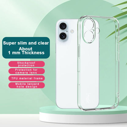 IMAK UX-5 Series for iPhone 16 Case Ultra Thin Anti-Scratch Clear TPU Phone Cover