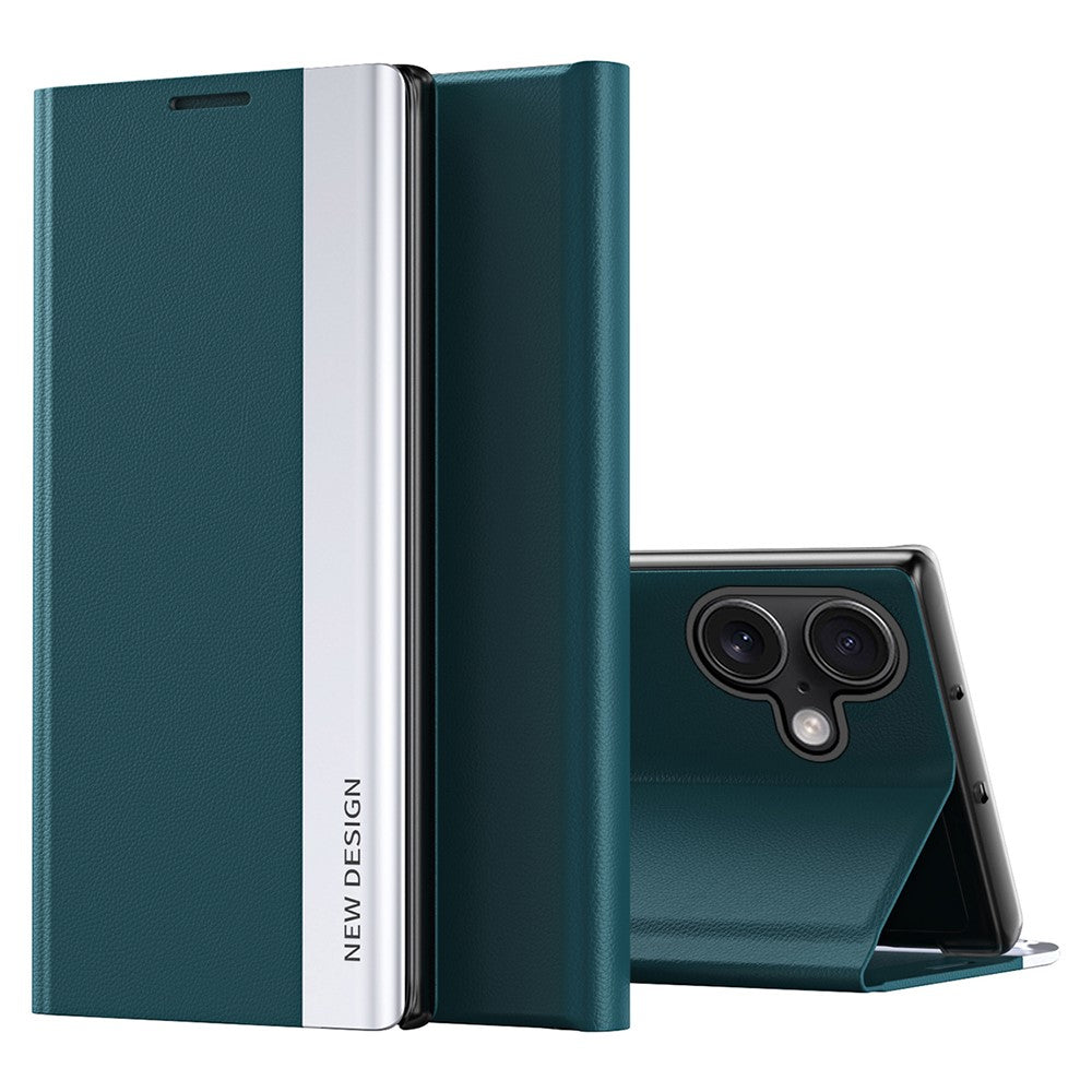 For iPhone 16 Case Anti-Drop Leather Phone Cover with Stand