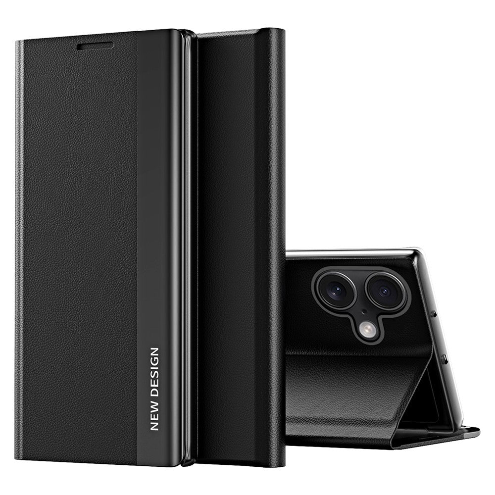 For iPhone 16 Case Anti-Drop Leather Phone Cover with Stand