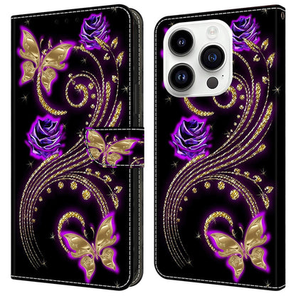 For iPhone 16 Pro Max Case 3D Pattern PU Leather Wallet Phone Cover with Stand