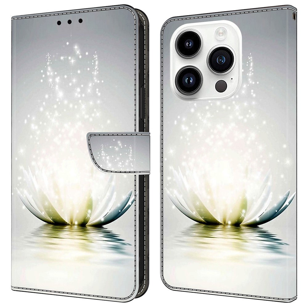 For iPhone 16 Pro Max Case 3D Pattern PU Leather Wallet Phone Cover with Stand