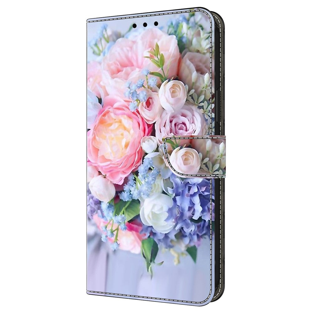 For iPhone 16 Pro Wallet Case Magnetic Clasp 3D Pattern Leather Phone Cover