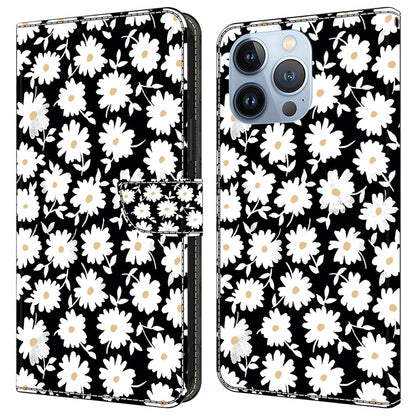 For iPhone 16 Pro Wallet Case Magnetic Clasp 3D Pattern Leather Phone Cover