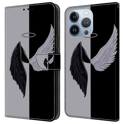 For iPhone 16 Pro Wallet Case Magnetic Clasp 3D Pattern Leather Phone Cover