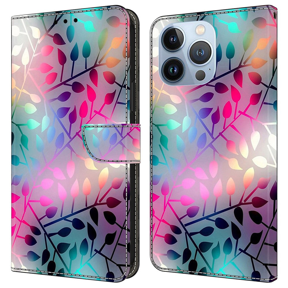 For iPhone 16 Pro Wallet Case Magnetic Clasp 3D Pattern Leather Phone Cover
