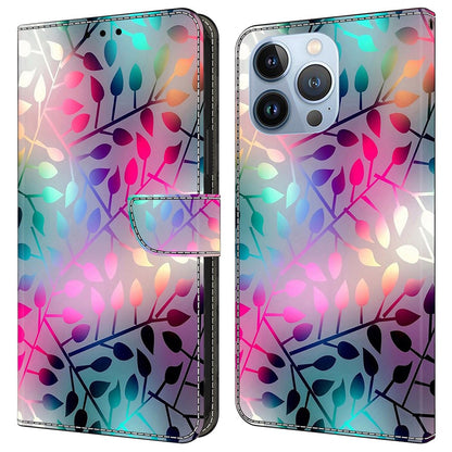 For iPhone 16 Pro Wallet Case Magnetic Clasp 3D Pattern Leather Phone Cover