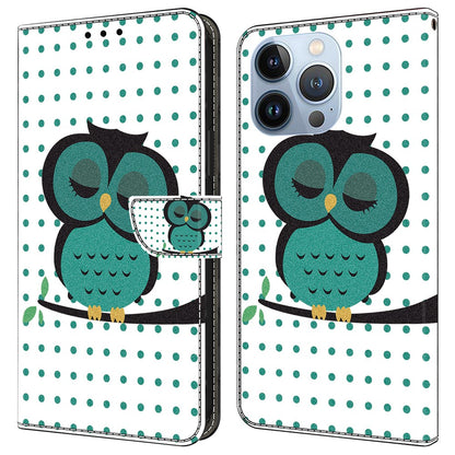 For iPhone 16 Pro Wallet Case Magnetic Clasp 3D Pattern Leather Phone Cover