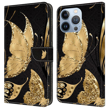 For iPhone 16 Pro Wallet Case Magnetic Clasp 3D Pattern Leather Phone Cover