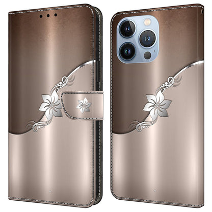 For iPhone 16 Pro Wallet Case Magnetic Clasp 3D Pattern Leather Phone Cover