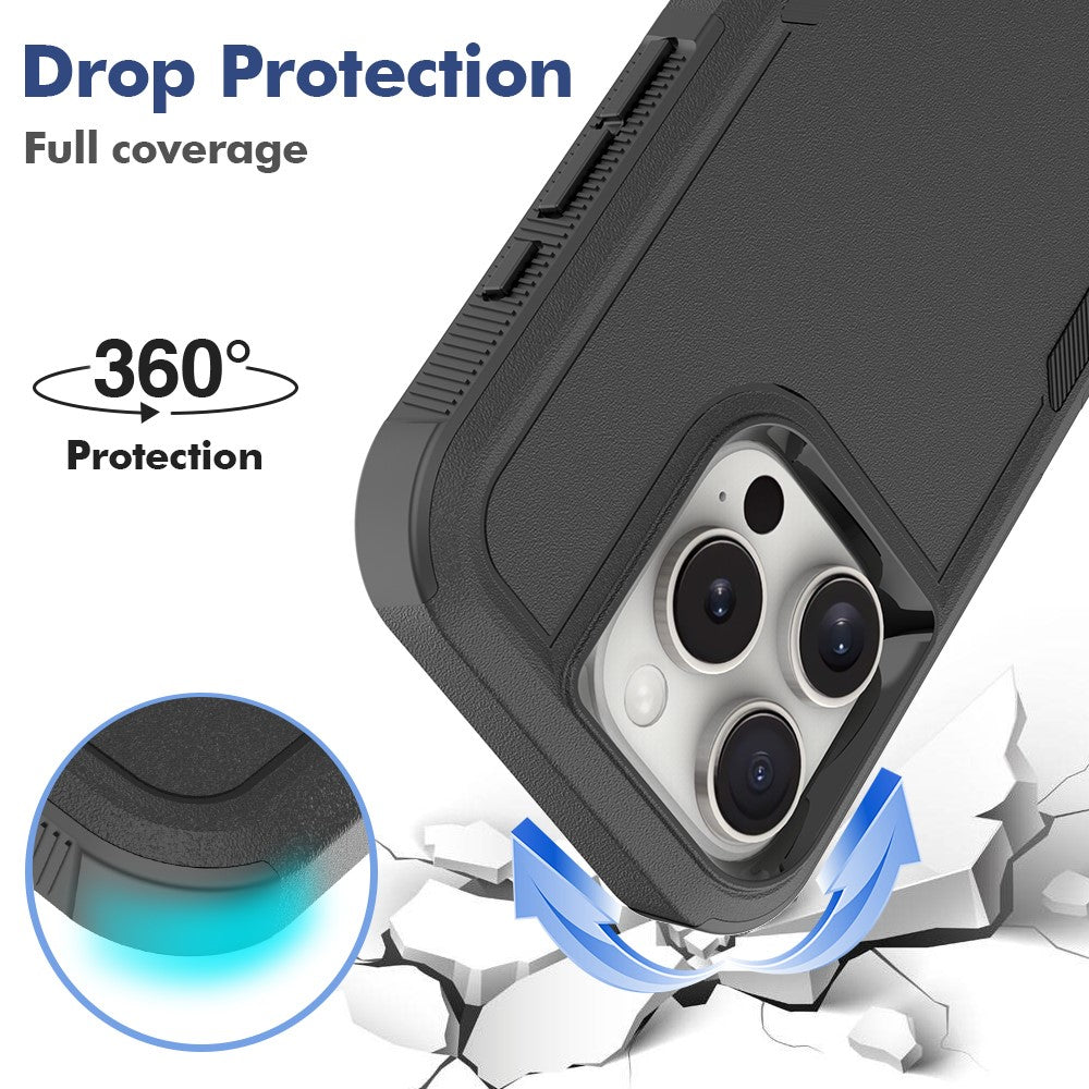 For iPhone 16 Pro Case 2-in-1 PC+TPU Shockproof Phone Cover