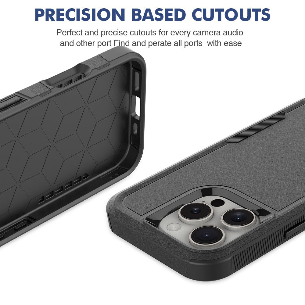 For iPhone 16 Pro Case 2-in-1 PC+TPU Shockproof Phone Cover
