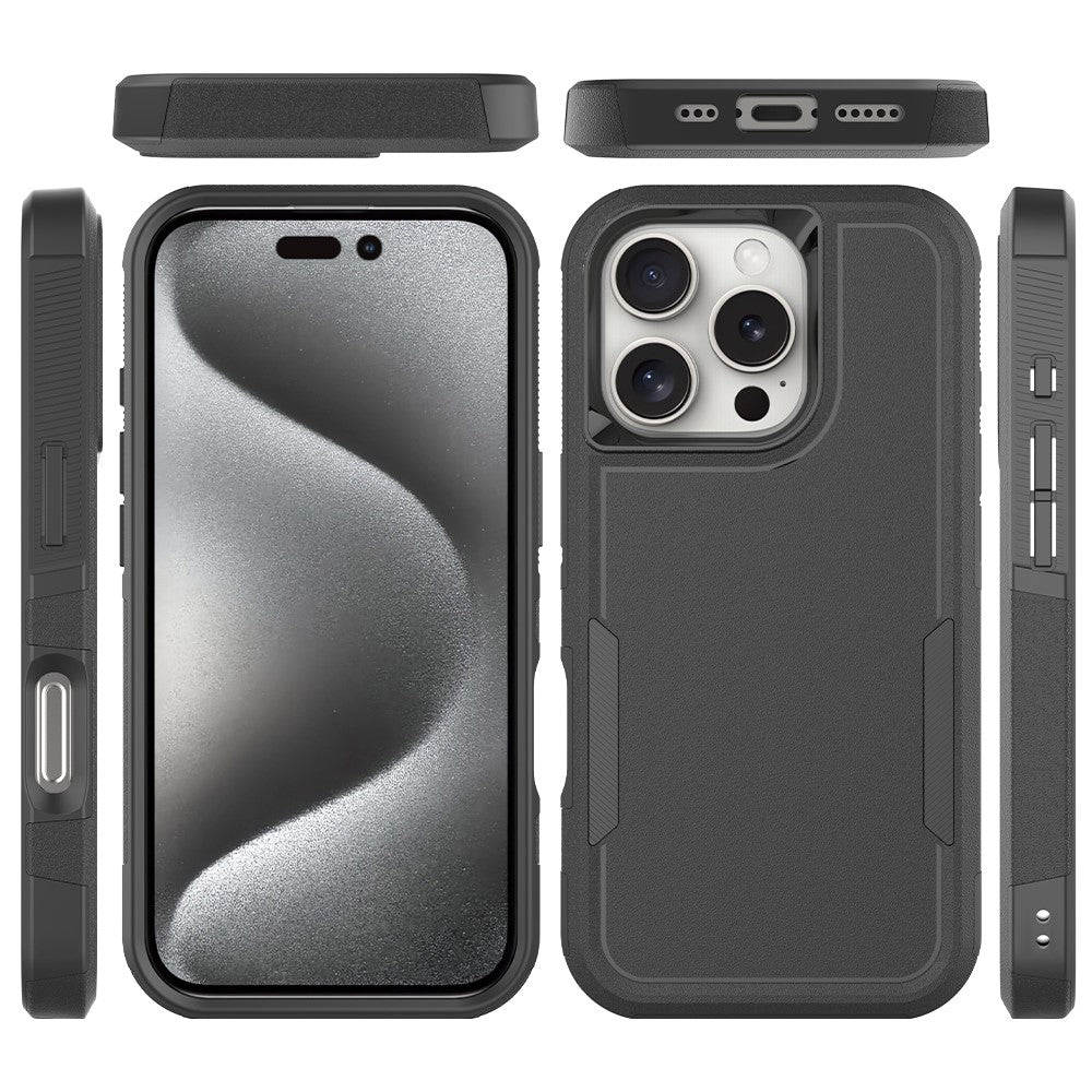 For iPhone 16 Pro Case 2-in-1 PC+TPU Shockproof Phone Cover