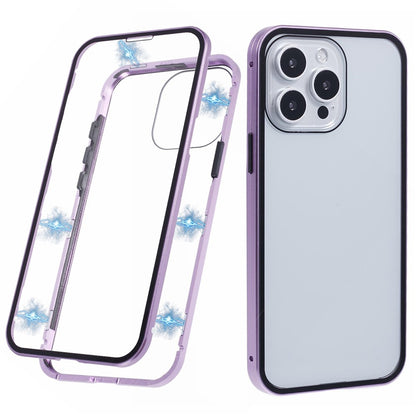 For iPhone 16 Pro Max Full Body Case Magnetic Tempered Glass Double-Sided Phone Case