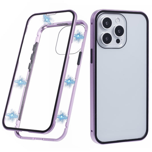 For iPhone 16 Pro Max Full Body Case Magnetic Tempered Glass Double-Sided Phone Case