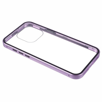 For iPhone 16 Pro Max Full Body Case Magnetic Tempered Glass Double-Sided Phone Case