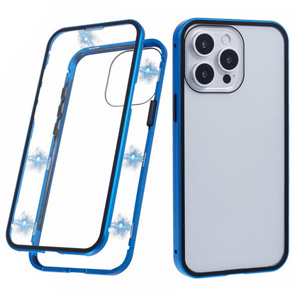 For iPhone 16 Pro Max Full Body Case Magnetic Tempered Glass Double-Sided Phone Case