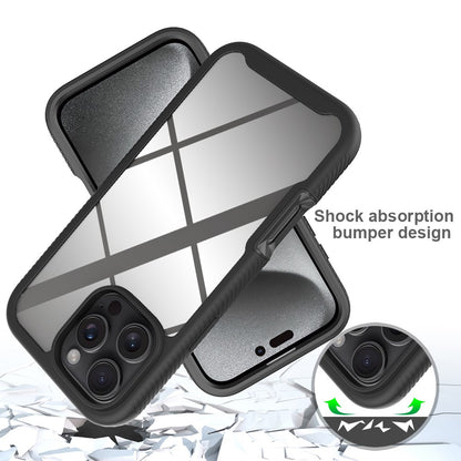 For iPhone 16 Pro Max Case PC+TPU Clear Phone Cover with PET Screen Film