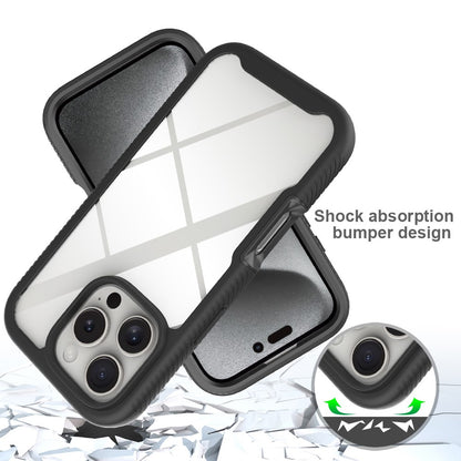 For iPhone 16 Pro Case PC+TPU Clear Phone Cover with PET Screen Film