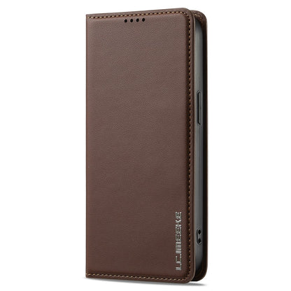 LC.IMEEKE L1 Series for iPhone 15 Plus Case PU Leather Wallet Stand Protective Phone Cover