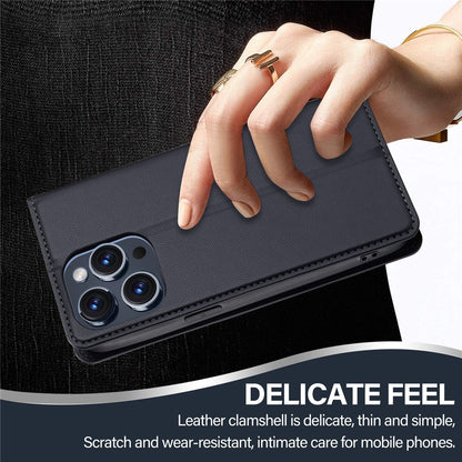 LC.IMEEKE L1 Series for iPhone 15 Pro Case PU Leather Wallet Stand Protective Phone Cover