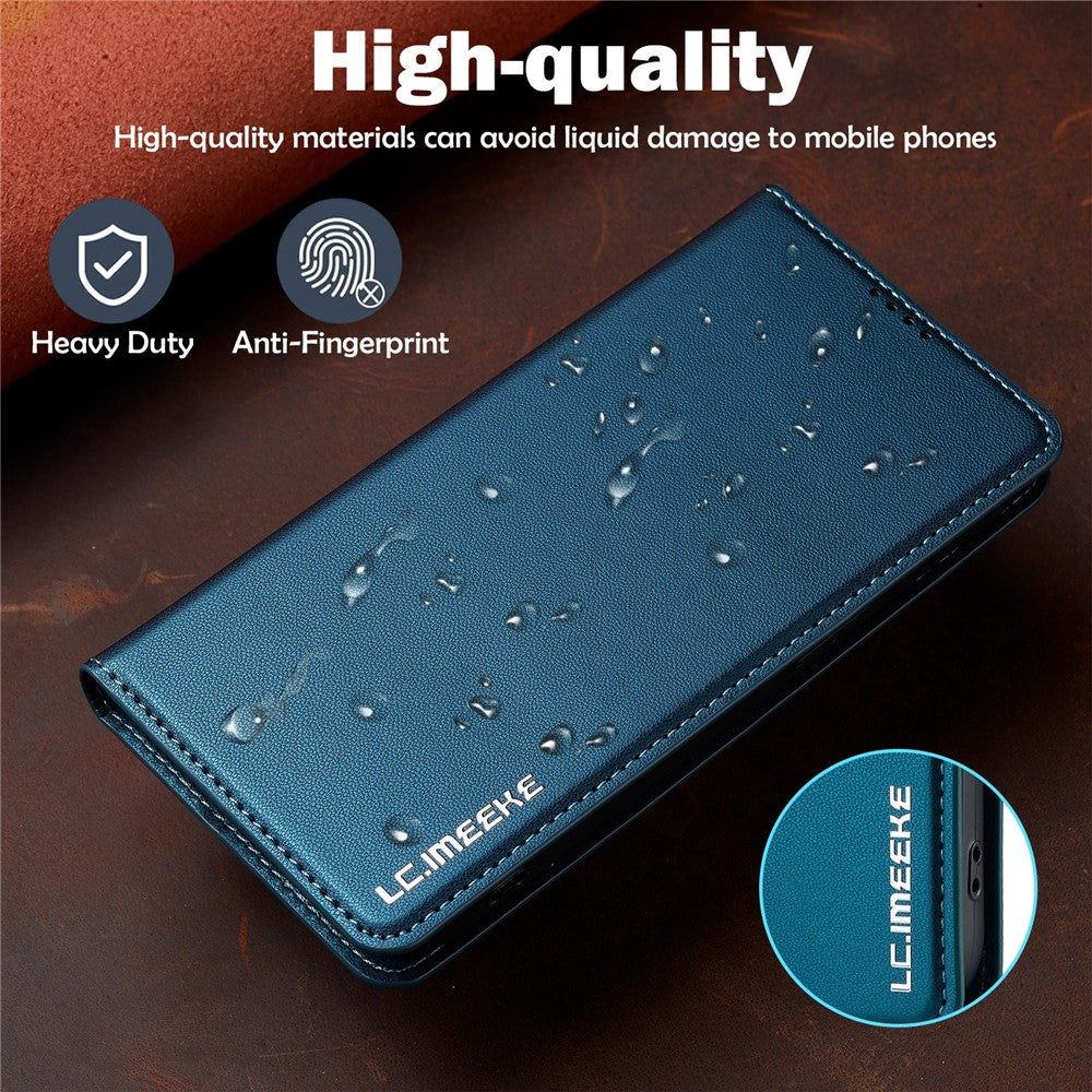 LC.IMEEKE L1 Series for iPhone 15 Case PU Leather Wallet Stand Protective Phone Cover