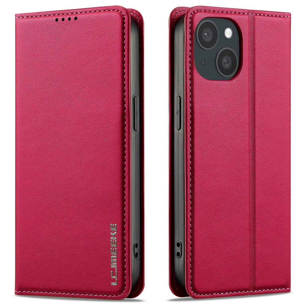 LC.IMEEKE L1 Series for iPhone 14 / 13 Case PU Leather Wallet Stand Protective Phone Cover