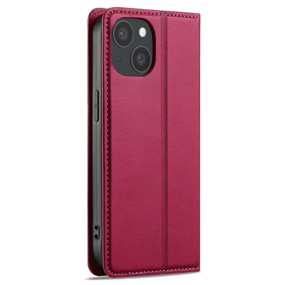 LC.IMEEKE L1 Series for iPhone 14 / 13 Case PU Leather Wallet Stand Protective Phone Cover