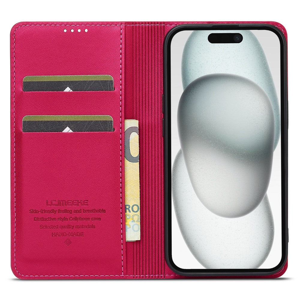 LC.IMEEKE L1 Series for iPhone 14 / 13 Case PU Leather Wallet Stand Protective Phone Cover