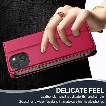 LC.IMEEKE L1 Series for iPhone 14 / 13 Case PU Leather Wallet Stand Protective Phone Cover