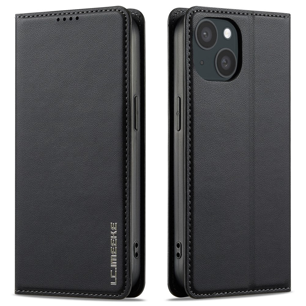 LC.IMEEKE L1 Series for iPhone 14 / 13 Case PU Leather Wallet Stand Protective Phone Cover