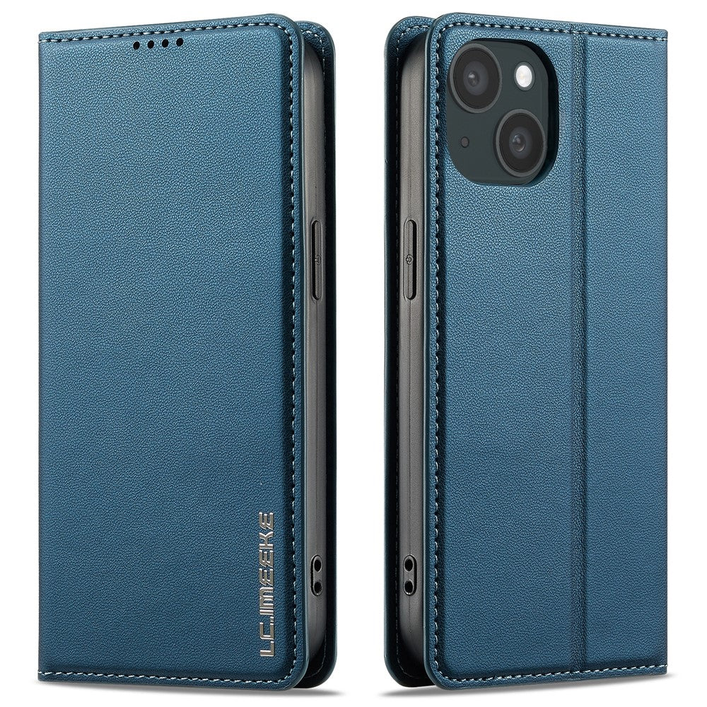 LC.IMEEKE L1 Series for iPhone 14 / 13 Case PU Leather Wallet Stand Protective Phone Cover