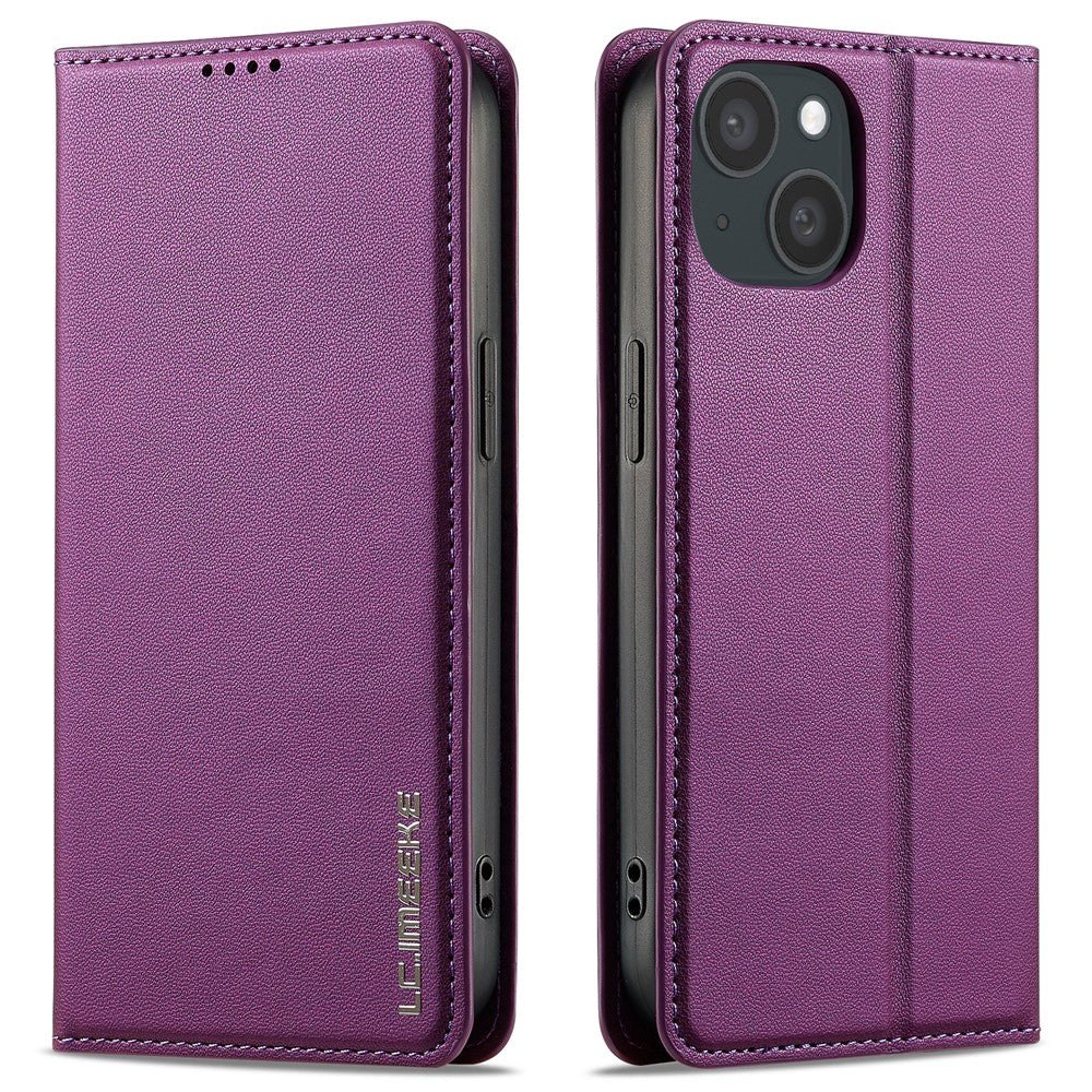 LC.IMEEKE L1 Series for iPhone 14 / 13 Case PU Leather Wallet Stand Protective Phone Cover