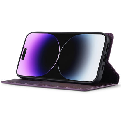 LC.IMEEKE L1 Series for iPhone 14 Pro Case PU Leather Wallet Stand Protective Phone Cover