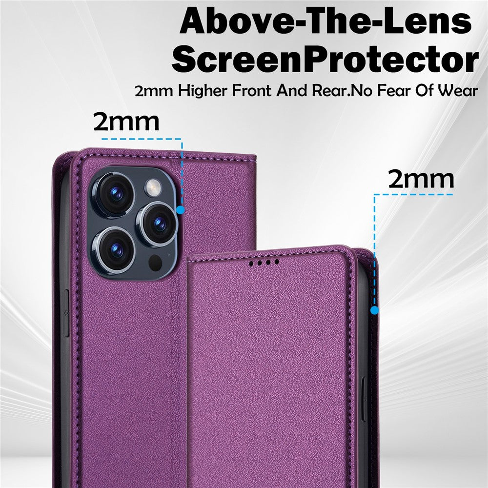 LC.IMEEKE L1 Series for iPhone 14 Pro Case PU Leather Wallet Stand Protective Phone Cover