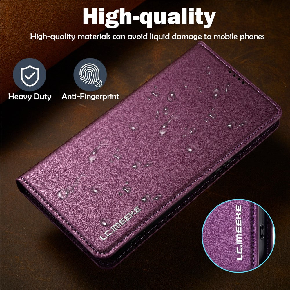 LC.IMEEKE L1 Series for iPhone 14 Pro Case PU Leather Wallet Stand Protective Phone Cover