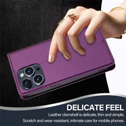 LC.IMEEKE L1 Series for iPhone 14 Pro Case PU Leather Wallet Stand Protective Phone Cover