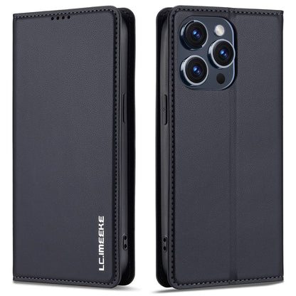 LC.IMEEKE L1 Series for iPhone 14 Pro Case PU Leather Wallet Stand Protective Phone Cover