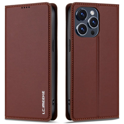LC.IMEEKE L1 Series for iPhone 14 Pro Case PU Leather Wallet Stand Protective Phone Cover