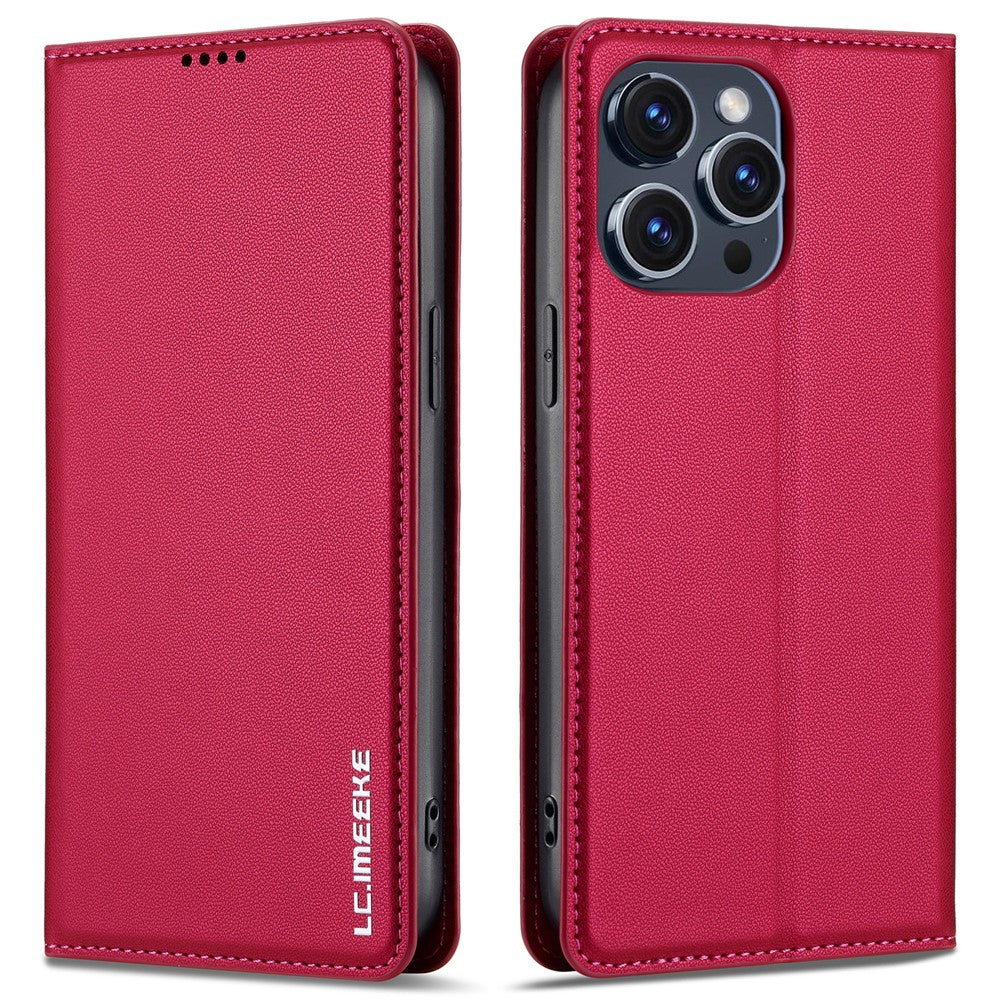 LC.IMEEKE L1 Series for iPhone 14 Pro Case PU Leather Wallet Stand Protective Phone Cover