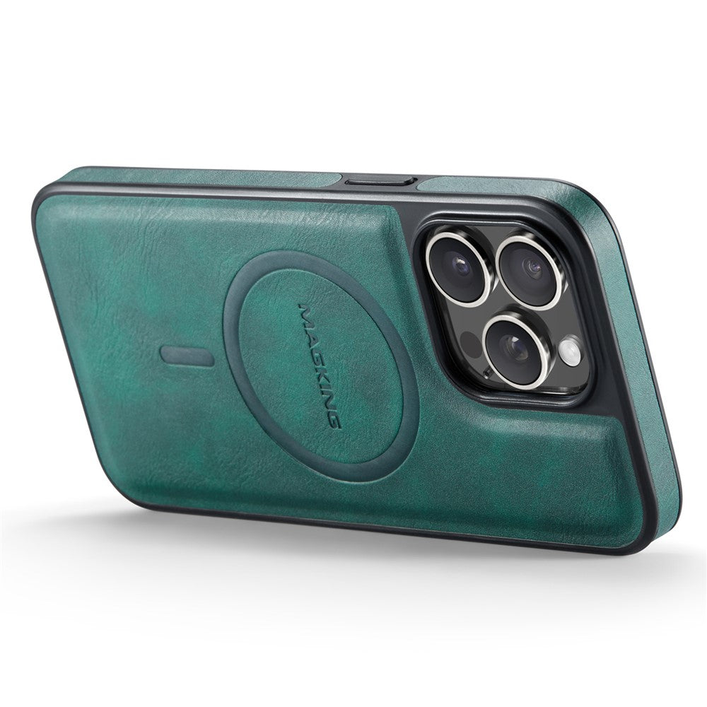 MAGKING K1 Series For iPhone 16 Pro Max Magnetic Case PC+TPU+PU Leather Shockproof Phone Cover