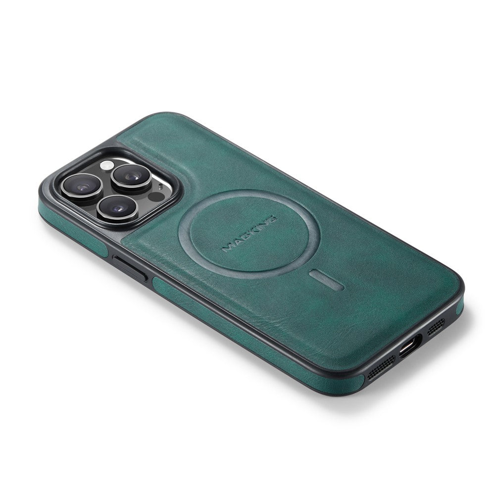 MAGKING K1 Series For iPhone 16 Pro Max Magnetic Case PC+TPU+PU Leather Shockproof Phone Cover