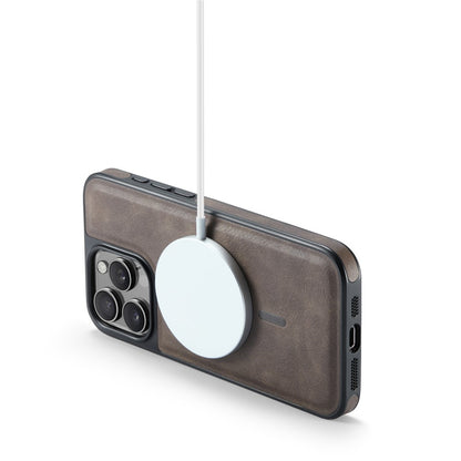 MAGKING K1 Series For iPhone 15 Pro Max Magnetic Case PC+TPU+PU Leather Shockproof Phone Cover
