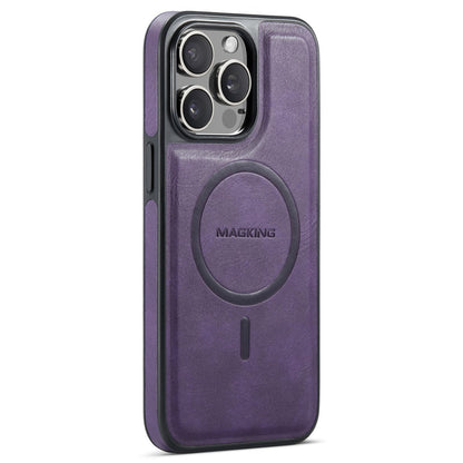 MAGKING K1 Series For iPhone 14 Pro Magnetic Case PC+TPU+PU Leather Shockproof Phone Cover