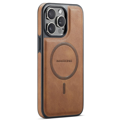 MAGKING K1 Series For iPhone 14 Pro Magnetic Case PC+TPU+PU Leather Shockproof Phone Cover