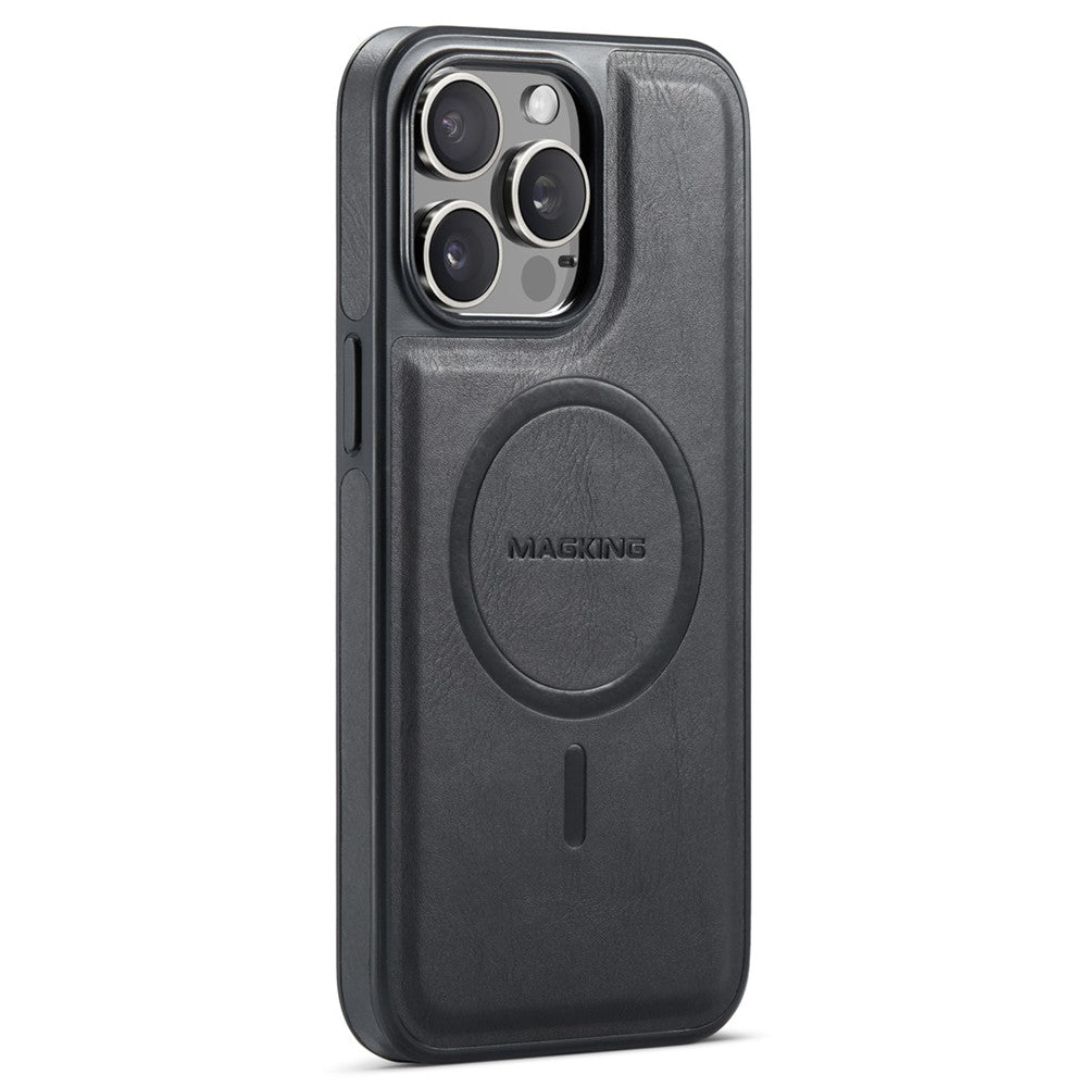 MAGKING K1 Series For iPhone 14 Pro Magnetic Case PC+TPU+PU Leather Shockproof Phone Cover