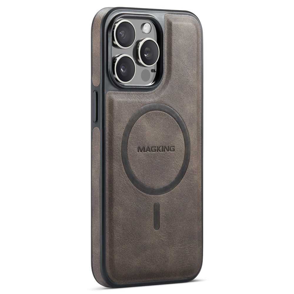 MAGKING K1 Series For iPhone 14 Pro Magnetic Case PC+TPU+PU Leather Shockproof Phone Cover
