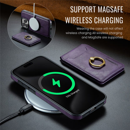 MAGKING K1 Series For iPhone 14 Pro Magnetic Case PC+TPU+PU Phone Cover with Card Holder Kickstand