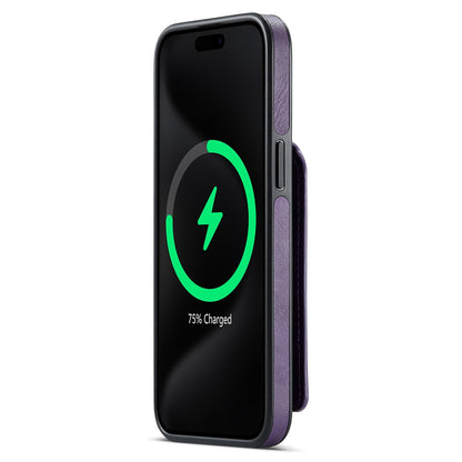 MAGKING K1 Series For iPhone 14 Pro Magnetic Case PC+TPU+PU Phone Cover with Card Holder Kickstand